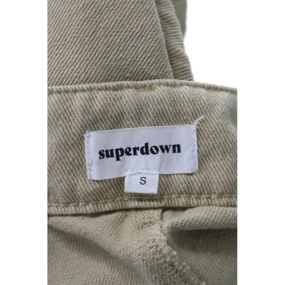 Superdown Womens Beige Cotton Mini Skirt Button Casual Summer Size S